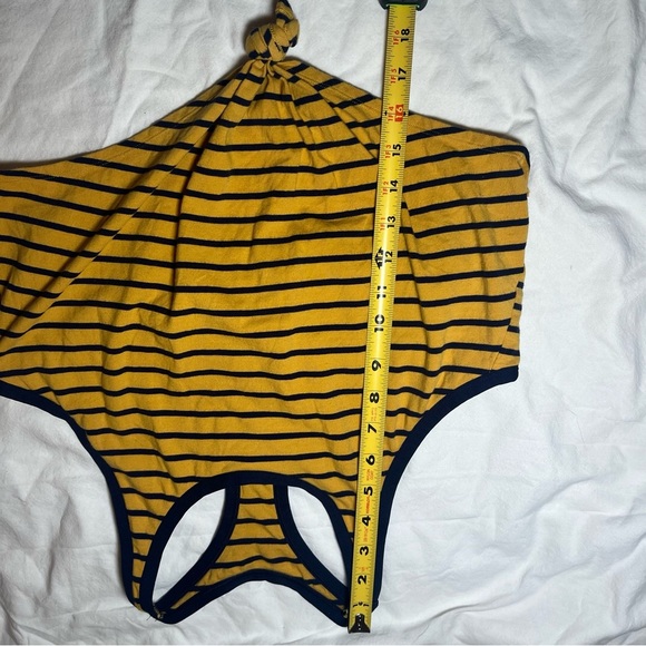 Aerie Yellow and Navy Striped Tank cropped Top size XL - Picture 6 of 6
